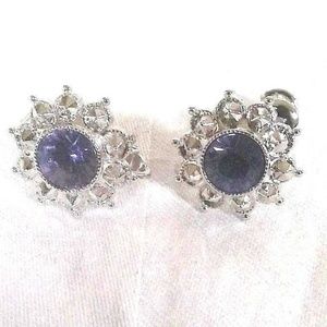 Joan Rivers Amethyst Glass Earrings Classic Collec